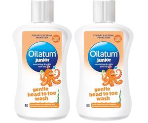 Oilatum Daily Soothe & Protect Junior Head to Toe Wash for Dry, Sensitive and Eczema Prone Skin 300ml (Pack of 2)