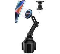 Oilcan Car Phone Holder Magnetic 2-Pack, Car Cup Holder Phone Mount Mag-Safe & Magnet Air Vent Bracket with Two Metal Rings for iPhone 15 Pro Max 14/13/ 12 & Mag-Safe Case & All Phones