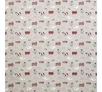 Oilcloth PVC Wipe Clean Tablecloth - Beige Natural Funky Sheep Oilcloth Tablecloth - Waterproof, Wipeable, Hygienic (100cm Round)