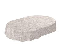 Oilcloth Tablecloth Washable Garden Tablecloth Oilcloth Round Oval Square Indoor Outdoor Baroque Vine Pattern Light Grey/Beige Oval 180 x 140 cm