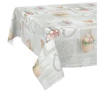 Oilcloth Tablecloth, Washable, Wax Tablecloth, Easy Care, Lotus Effect, Outdoor, Garden Tablecloth, Country House Flowers, 130 x 90 cm (Rectangular)