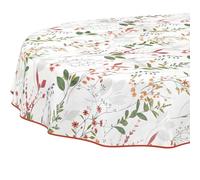 Oilcloth Tablecloth, Washable, Wax Tablecloth, Easy Care, Water-Repellent, Lotus Effect, Garden Tablecloth, Natural, Oval, 200 x 140 cm with Hem (Edged)