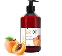 Oïléna Organic Apricot Oil 100% Pure, Natural, Vegan, No GMO - Aromatherapy Massage Oil Hair Skin Body Certified BIO Moisturiser for face, body and hair 500 ml 17.52 fl oz