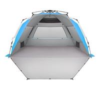 Oileus XX-Large Beach Tent Sun Shelter for 5-6 Person Portable Sun Shade Instant Pop Up Tent for Beach with Carrying Bag, Stakes, 6 Sand Pockets, Anti UV for Fishing Hiking Camping Blue