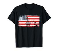 Oilfield Worker American Flag Oil Rig Industrial Silhouette T-Shirt