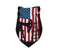 Oilfield Worker - Roughnecks- American Flag Oil Rigs Summer Dog Bandanas Boy Bulk Puppy Kerchief Adjustable Soft Triangle Bibs Accessories for Small Medium Large Puppy Cats
