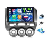 OiLiehu 4+64G/8-Core Android 15 Qualcomm Car Stereo for Honda Jazz Fit 2002-2008 RHD Wireless CarPlay Android Auto, 9'' Touchscreen with WiFi GPS Bluetooth Mirror Link FM RDS DSP EQ SWC Backup Camera