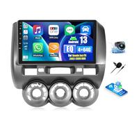 OiLiehu 4G+64G Android 13 Car Stereo for Honda Jazz Fit 2002-2008 RHD with Wireless CarPlay Android Auto, 9" IPS Touchscreen 2Din Radio with WiFi GPS Mirror Link Bluetooth FM RDS EQ SWC Backup Camera