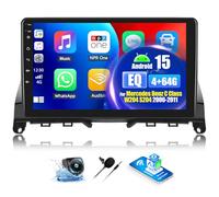 OiLiehu 4G+64G Android 15 Car Stereo for Mercedes Benz C Class W204 S204 2006-2011 with Wireless CarPlay Android Auto, 9" Touchscreen with WiFi GPS Mirror Link Bluetooth FM RDS EQ SWC Backup Camera