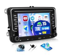 OiLiehu 4G+64G Android 15 Car Stereo for VW Polo Golf 5 Caddy T5 Tiguan with Wireless CarPlay Android Auto, 7'' IPS Touchscreen Radio with WiFi Mirror Link Bluetooth FM RDS EQ SWC USB/Type-C Camera