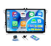 OiLiehu 6G+128G 8-Core Android 15 Car Stereo for VW Passat Golf Seat POLO Leon Tiguan with Wireless CarPlay Android Auto, 9'' Touchscreen with WiFi GPS Bluetooth FM RDS DSP EQ SWC Backup Camera