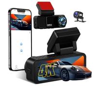 OiLiehu Dash Cam Front and Rear, 4K+2K HD In-Car Camera, 3.16 Inch Touchscreen Dash Cam with G-Sensor/APP Control/ADAS/Parking Assistant/Loop Recording/Night Vision/Exposure Compensation, Includes GPS