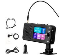 OiLiehu Digital DAB+ Adapter for Car Radio, 2.4" LCD Display Portable DAB Adapter with Bluetooth Handsfree, FM/DAB Radio, FM Transmitter, AUX-Out, TF-Slot
