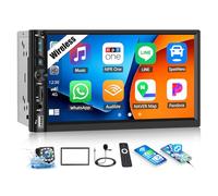 OiLiehu Double Din Car Stereo Wireless CarPlay Android Auto, 7" Car Radio 2 Din with IPS Touchscreen, Mirror Link, Bluetooth, FM Radio, USB, AUX, EQ, SWC, TF-Slot, Backup Camera, 2 DIN Frame