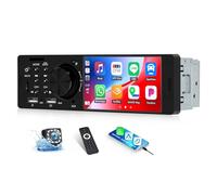 OiLiehu Single Din Car Stereo with CarPlay Android Auto, 4" Car Radio 1 Din with Touchscreen, MP5 Multimedia Player with Mirror Link, Bluetooth, FM/RDS, USB, TF-Port, EQ, SWC, Back Camera