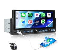 OiLiehu Single Din Car Stereo with Wireless CarPlay Android Auto, 6.86" LCD Touchscreen, MP5 Multimedia Player with Mirror Link, Bluetooth 5.2, FM, USB, Type-C Charge, EQ, SWC, Backup Camera