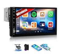 OiLiehu Single Din Car Stereo with Wireless CarPlay Android Auto, 7" Car Radio 1 Din with Touchscreen, MP5 Multimedia Player with Mirror Link, Bluetooth, FM, USB, TF-Slot, EQ, SWC, Backup Camera