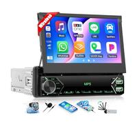 OiLiehu Single Din Touchscreen Car Stereo with Wireless CarPlay Android Auto, 7'' Flip Out Car Screen with Bluetooth, Mirror Link, FM Radio, EQ, SWC, AUX-IN, 2 USB, Type-C, Backup Camera, MIC
