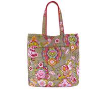 Oilily Reversible Shopper Mocca Handbag Tote Bag 2 Styles In 1 Floral Red