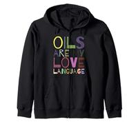 Oils Are My Love Language Essential Oil Vintage Relaxation Zip Hoodie
