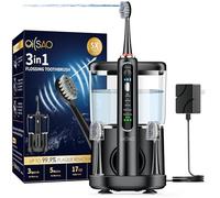 OILSAO Electric Toothbrush with Water Flosser Combo in One, Professional Flossing Toothbrush for Teeth Cleaning and Flossing, Plaque Removal, Rechargeable, with 5 Replacement Brush Heads