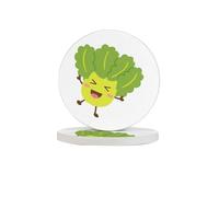 Oilseed Rape Round Diatomaceous Earth Coaster Set - Natural, Eco-Friendly, Fast-Absorbing Circular Coasters (1/2/4/6-Piece Pack) With Full-Print Design & Smooth Rounded Edges