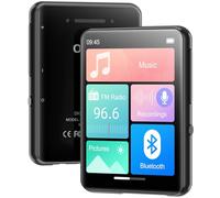 Oilsky MP3 Player with Bluetooth 5.4, 128GB Portable Music Player with 2.4” Full Touch Screen Built-in Speaker, FM Radio, Recorder, Supports MicroSD up to 128GB, Great for Kids and Sports Black