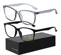 Oilway Blue-Light Blocking Glasses Computer Reading/Gaming/TV/Phones Glasses Fashion Anti Eyestrain UV Glasses for Women Men(A2 Black + Gray)