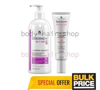 Oily Hair Loss Treatment Shampoo + Professional Scalp Scrub SEBORADIN Set 2-Pcs