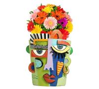 Oily Interior and Outsider with Drainage Hole - Head of Flowers - Displaced Flowers for Plants | Colourful Planter Head - Support for Bonsai 15 cm in Artistic Resin - Interior Decoration