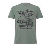 Oily Rag Bonneville Speed Trials Racer Artisan T-Shirt - Rustic Green (M) (UK, Alpha, M, Regular, Regular)
