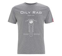 Oily Rag Men's T-Shirt Cafe Racer, Motorcycle Biker Tee, Biker Gifts for Men, Motorbike Enthusiast Gift (UK, Alpha, M, Regular, Regular) Grey