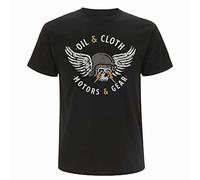 Oily Rag Motors n Gear T-Shirt, Biker Tee, Graphite (L)