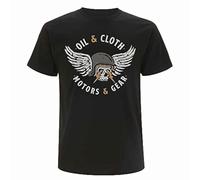 Oily Rag Motors n Gear T-Shirt, Biker Tee, Graphite (M)