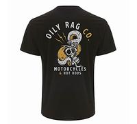 Oily Rag Skull n Snakes Double Sided T-Shirt - Graphite - Black Label Collection (XL) (UK, Alpha, XL, Regular, Regular)