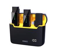 OIMIO Wireless Lavalier Microphone for iPhone iPad, Professional Wireless Lapel Mic with Charging Case for Phone Video Recording Interview Youtubers Vloggers, Plug-Play,Auto-Sync (Yellow)