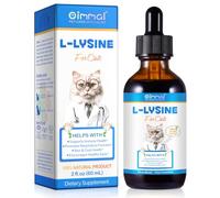 Oimmal L-Lysine for Cats, Immune Support Drops for Cats Support Respiratory Function, Sneezing & Runny Nose - Pet Liquid Supplement for Eye Function & Cat Skin Coat - Chicken Flavor, 2 fl oz / 60 ml