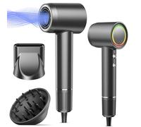 OIMYE Hair Dryer, 160000RPM High Speed Ionic Hairdryer, Fast Drying, 500 Million Negative Ions, Smart Heat Control, Quiet, No Heat Damage, Anti-Frizz, Lightweight Blow Dryer with Diffuser & Nozzle