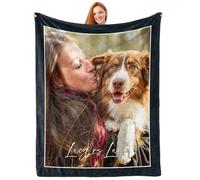 OINA Custom Dog Photo Blanket - Australian Shepherd Gift, Sherpa Throw for Pet Lovers (Fleece)