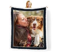 OINA Custom Dog Photo Blanket - Australian Shepherd Gift, Sherpa Throw for Pet Lovers (Sherpa)