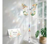 OINETRK 80th Birthday Gifts for Women - Butterfly Acrylic Suncatcher | Perfect 80th Decorations for Mum, Sister, Wife & Friends | Unique 1945 Birthday Ideas