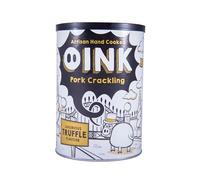 Oink Artisan Crackling 160g Snack Drum - Premium Double Cooked Crackling - 5 x Flavours - Gluten Free, High Protein, High Energy, Low Carb, Keto Friendly Pork Rind Snack (Truffle)