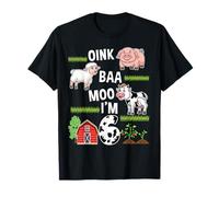 Oink Baa Moo Im 6 Farm Animals 6th Birthday T-Shirt