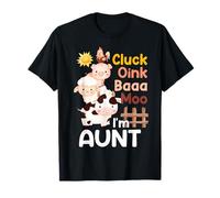 Oink Baa Neigh Cluck Moo I'm Aunt Farmer 2nd Birthday Farm T-Shirt