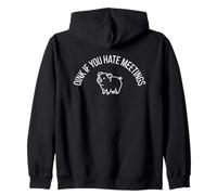 Oink If You Hate Meetings Funny Pig Office Humor Zip Hoodie