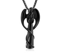 Oinsi Angel Lady Stainless Steel Cremation Pendant Necklace Ashes Keepsake Holder Memorial Urn Jewelry for Human Ashes, Stainless Steel, No Gemstone