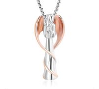 Oinsi Angel Lady Stainless Steel Cremation Pendant Necklace Ashes Keepsake Holder Memorial Urn Jewelry for Human Ashes, Stainless Steel, No Gemstone