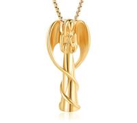 Oinsi Angel Lady Stainless Steel Cremation Pendant Necklace Ashes Keepsake Holder Memorial Urn Jewelry for Human Ashes, Stainless Steel, No Gemstone
