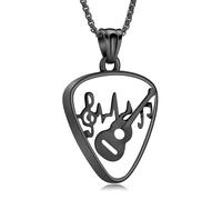 Oinsi Guitar Pick Urn Necklace Ashes Jewelry Guitar Pendant Ashes Holder Memorial Necklace Cremation Jewelry with Filling Kit, Stainless Steel, No Gemstone
