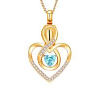 Oinsi Heart Cremation Jewelry Crystal Butterfly Urn Necklace for Ashes Stainless Steel Ash Necklace Memorial Keepsake Lokets for Ashes for Women, Stainless Steel, No Gemstone